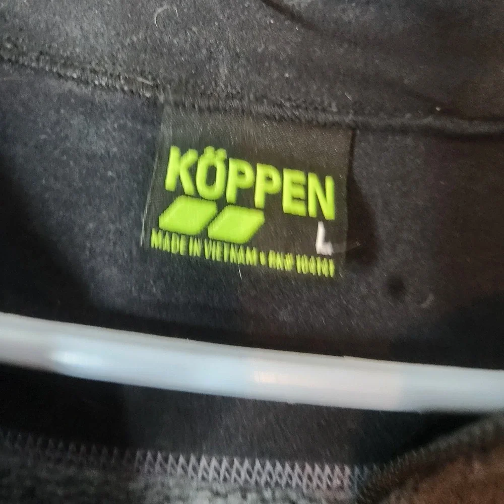 Koppen Fleece Pullover 1/4 Zip Mock Collar Gray‎ Raglan Sleeve Size Large
